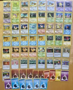 Pokemon 1999 Base Set Shadowless 64 Card Lot (LP Overall) - Image 1