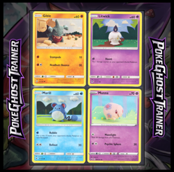 4x Asako Ito Pokemon Card lot bundle - Marill Gible Litwick Munna - LP Cute TCG - Image 1