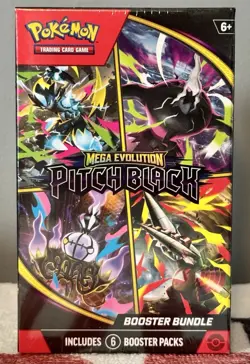 Pokemon TCG Mega Evolution Pitch Black Booster Bundle New Sealed 6 Packs - Image 1