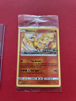 Pokemon TCG Moltres Sun & Moon Team Up 19/181 Holo Rare Promo SEALED - Image 1