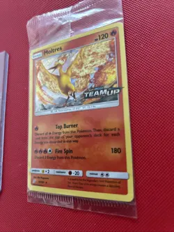 Pokemon TCG Moltres Sun & Moon Team Up 19/181 Holo Rare Promo SEALED - Image 2