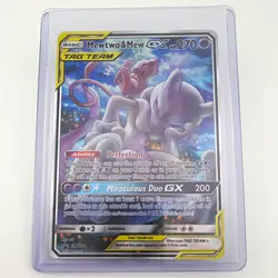 Pokemon TCG: 2019 Mewtwo & Mew GX TAG TEAM SM191 Black Star Promo Holo - Image 1