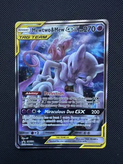 Pokemon TCG Mewtwo and Mew GX SM191 Tag Team Alt Art Promo - LP/NM - Image 1