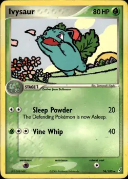 Ivysaur Uncommon EX Crystal Guardians 34/100 Grass Pokemon Card - Image 1