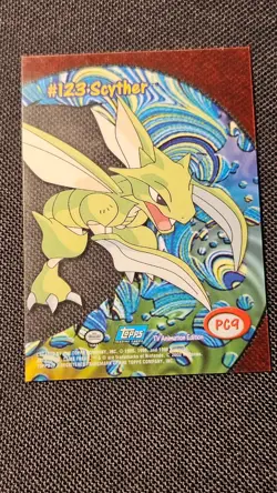 2000 Topps Pokemon TV Animation Edition Scyther #123 PC9 Clear Card English - LP - Image 3