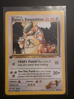Blaines Kangaskhan 1st Edition Pokemon Card Gym NM Very Good WOTC Vintage Rare - Image 1