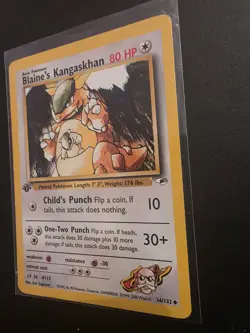 Blaines Kangaskhan 1st Edition Pokemon Card Gym NM Very Good WOTC Vintage Rare - Image 3