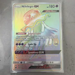 Pokemon TCG Nihilego GX 114/111 Secret Rainbow Rare Crimson Invasion Card 2017 - Image 1