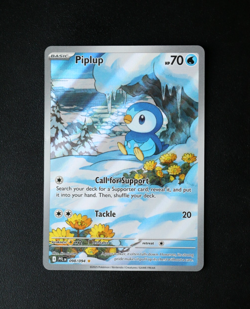 Pokemon Card - Piplup 098/094 - Phantasmal Flames - Illustration Rare - Crease ⭐ - Image 1