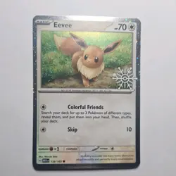 Pokemon card Holiday Calendar Pikachu 025/165 & Eevee 133/165 Snowflake Promo - Image 2