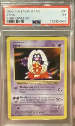Pokemon Card 1999 Base Set Shadowless JYNX 31/102 PSA 5 - Image 1