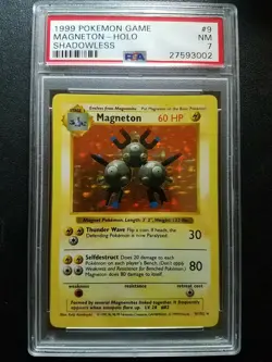 Pokemon PSA 7 Shadowless Base Set Magneton Holo Rare (9/102) NEAR MINT - Image 1