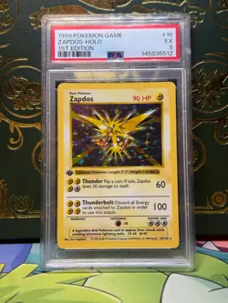 1999 1st Edition Holo Zapdos PSA 5 - Shadowless WOTC Base Set Pokemon Game - Image 1