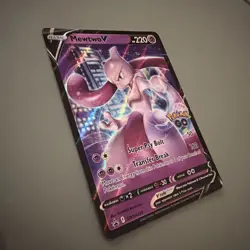 Pokemon TCG Mewtwo V 220 HP Pokemon GO Holo Psychic Basic Card English - Image 3