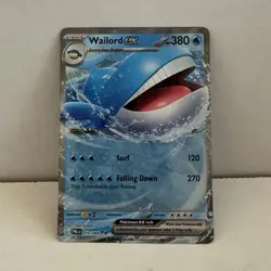 Pokemon TCG Wailord ex 016/084 PRB Promo Holo English Pokemon Card 380 HP - Image 1