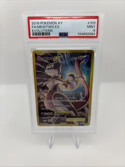 Pokemon Mewtwo EX TCG Full Art Holo Ultra Rare Card 103/108 PSA 9 - Image 1