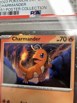 Pokemon SV Black Star Promo Charmander 151 Poster 47 2023 PSA 9 *Perfect Swirl* - Image 1