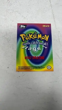 1999 Topps Pokemon Dratini E10 of 12 Stage 1 Trading Card Vintage Collectible - Image 2