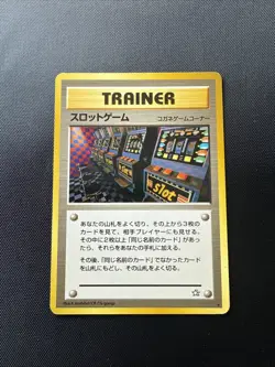 Pokemon Neo Genesis Arcade Game 1999 Banned Slot Machine Trainer Card Played con - Image 1