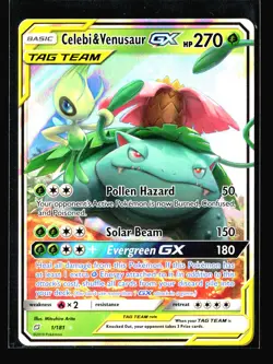 Celebi & Venusaur GX SM - Team Up #1/181 Tag Team Ultra Rare Pokemon Card R4-303 - Image 1