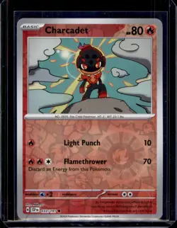 Charcadet SV08: Surging Sparks Pokemon 033/191 Reverse Holo NM+ - Image 1