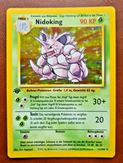 Nidoking 11/102 1st Edition Base Set German Near Mint 1999 Pokemon Card - Image 1