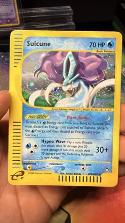 Pokemon 2002 Aquapolis Suicune Holo Rare Card TCG H25/H32 NEAR MINT! CLEAN HOLO - Image 1