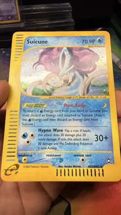 Pokemon 2002 Aquapolis Suicune Holo Rare Card TCG H25/H32 NEAR MINT! CLEAN HOLO - Image 4