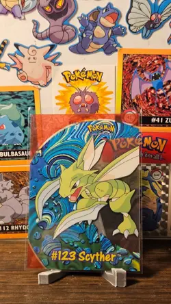 2000 Topps Pokemon TV Animation Edition Scyther #123 PC9 Clear Card English - LP - Image 1