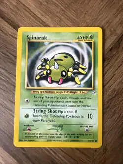 Pokemon TCG Spinarak Neo Genesis Card 75/111 Regular LP common - Image 1