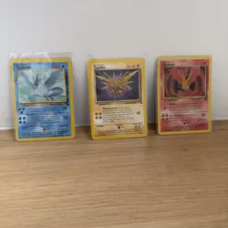 Pokemon TCG Zapdos,moltres And Articuno Fossil Vintage 3 Card Lot Non Holo LP - Image 1