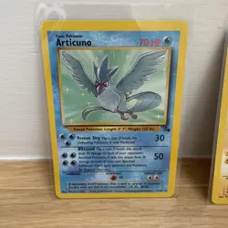 Pokemon TCG Zapdos,moltres And Articuno Fossil Vintage 3 Card Lot Non Holo LP - Image 2