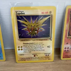 Pokemon TCG Zapdos,moltres And Articuno Fossil Vintage 3 Card Lot Non Holo LP - Image 3