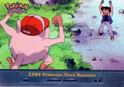 Pokemon EP24 Primeape Goes Bananas Card TV Animation Edition Foil Logo - Image 1