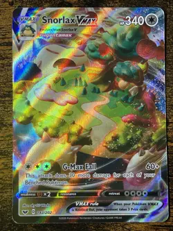 Pokemon TCG Snorlax VMAX Holo Ultra Rare Card 142/202 Sword & Shield - Image 1