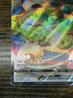 Pokemon TCG Snorlax VMAX Holo Ultra Rare Card 142/202 Sword & Shield - Image 4
