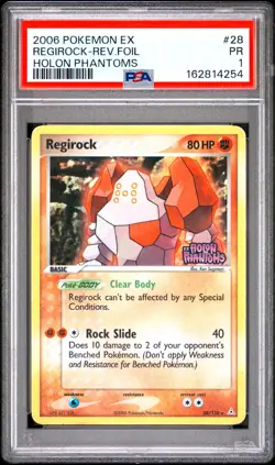 PSA 1 PR 2006 Pokemon EX Holon Phantoms Regirock REVERSE Holo Foil Rare 28/110 - Image 1