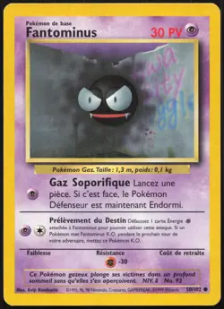 Carte Pokemon Fantominus 50/102 Set de base Francais - Image 1