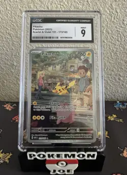 CGC MINT 9 - Pokemon 151 - Pikachu IR 173/165 Scarlet & Violet 151 ENG - Image 1