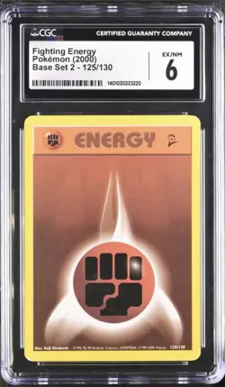 2000 Pokemon TCG Fighting Energy Base Set 2, 125/130 CGC 6 - Image 1