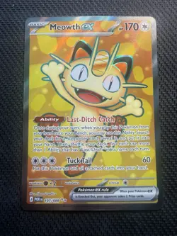 Pokemon Meowth ex 107/088 Prismatic Evolutions Ultra Rare Full Art Holo English - Image 1