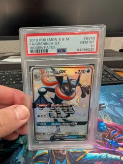 Pokemon TCG Greninja GX Full Art Shiny Holo Rare Card SV56/SV94 PSA 10 - Image 1