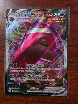 Pokemon TCG Gengar VMAX 157/264 Fusion Strike Ultra Rare Full Art Holo Card - Image 1