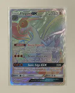 Pokemon TCG Flygon GX Full Art Holo Secret Rare SM Cosmic Eclipse 256/236 - Image 1