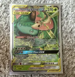 Pokemon TCG Venusaur & Snivy GX 1/236 Cosmic Eclipse Ultra Rare Full Art Holo - Image 1
