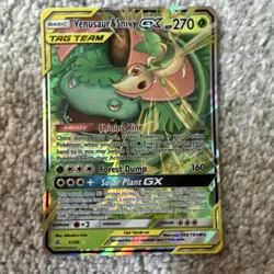 Pokemon TCG Venusaur & Snivy GX 1/236 Cosmic Eclipse Ultra Rare Full Art Holo - Image 2