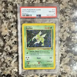 Scyther Base Set 2 Holo 17/130 (2000) English Pokemon Card PSA 8 - Image 1