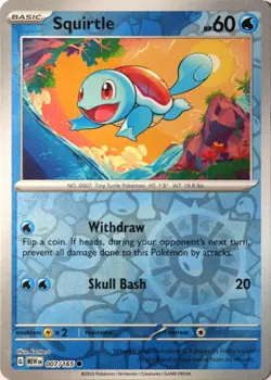 Pokemon - 007/165 Squirtle - Scarlet & Violet 151 - Reverse Holo - NM - Image 1