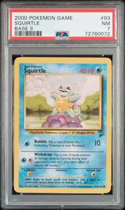 PSA 7 2000 Pokemon Base Set 2 Squirtle 93/130 English Regular Common - Image 1