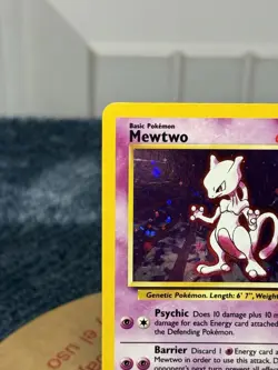 Pokemon TCG Mewtwo 10/130 Base Set 2 2000 Holo Rare WOTC - MP - Image 2
